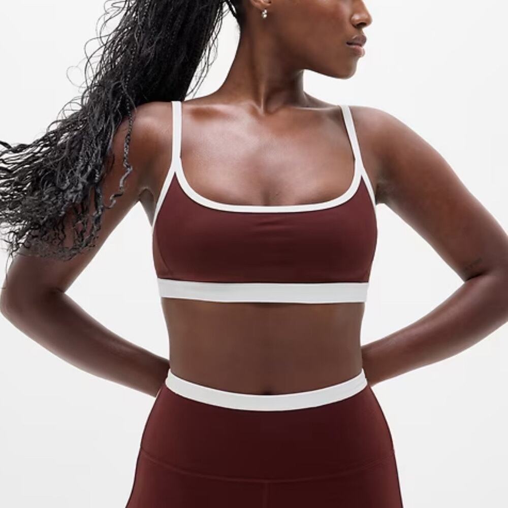 Athleta Garnet Square Neck Sports Bra Sz M